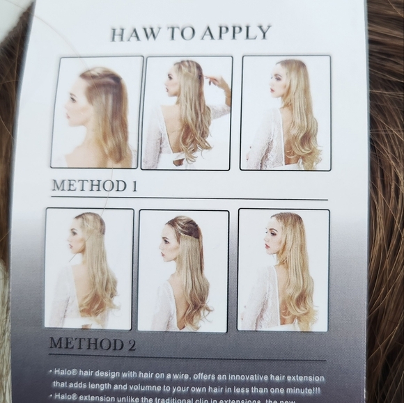 NEW! 14" HIARA HALO HAIR EXTENSIONS Auburn/Brown invisible wire, seamless - Picture 3 of 6